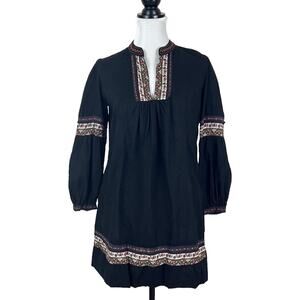 Jets Australia by Jessika Allen Black Embroidered Long Sleeve Dress Size 6
